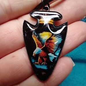 Black keychain eagle jewelry blue orange yellow